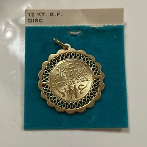 Vintage 12 kt gold filled Charm Pendant “Happy Anniversary”